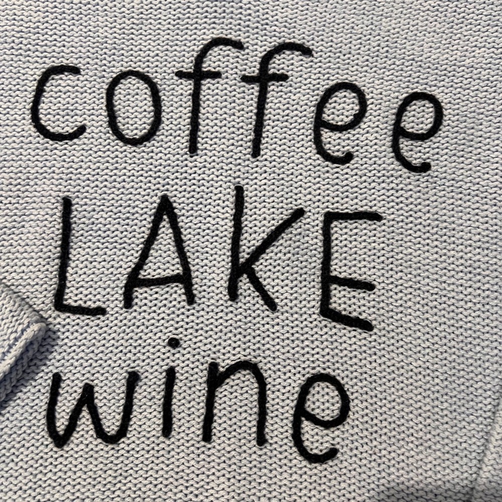 Reverse Knit Coffee Lake Wine Lightweight Sweater Blue Summer Oversized XS/S - Picture 3 of 13
